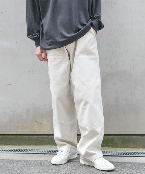 FORK&SPOON（フォークアンドスプーン）の「FORK&SPOON　ガーメントダイツイルダブルニーパンツ（その他パンツ・メンズ・アイボリー/チャコールグレー・4/5）」の8枚目の写真