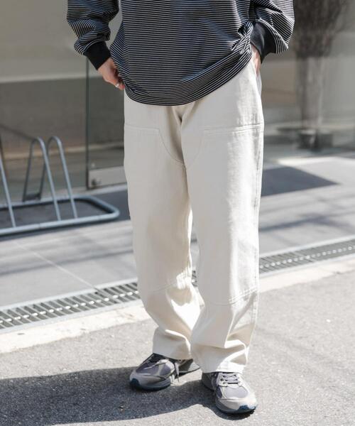 FORK&SPOON（フォークアンドスプーン）の「FORK&SPOON　ガーメントダイツイルダブルニーパンツ（その他パンツ・メンズ・アイボリー/チャコールグレー・4/5）」の10枚目の写真