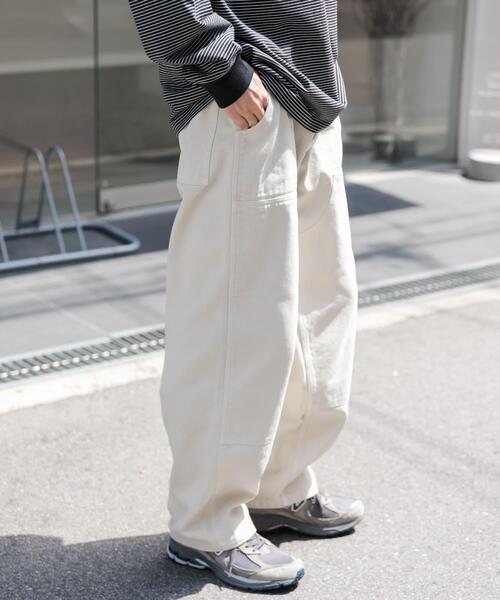 FORK&SPOON（フォークアンドスプーン）の「FORK&SPOON　ガーメントダイツイルダブルニーパンツ（その他パンツ・メンズ・アイボリー/チャコールグレー・4/5）」の11枚目の写真