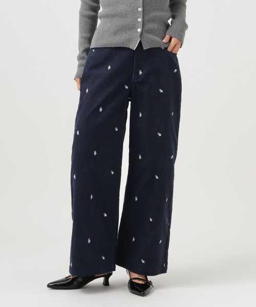 BAYFLOW（ベイフロー）の「[トレンドライク]刺繍コーデュロイパンツ（その他パンツ・レディース・ネイビー/ブラウン・SMALL/MEDIUM）」の5枚目の写真