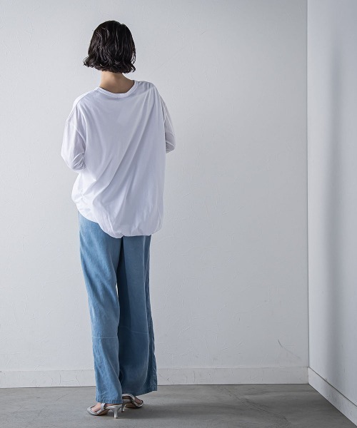 la.f…(ラエフ)の「【biyori】バルーンヘムカットソー≪手洗い可能≫(Tシャツ/カットソー・レディース・ブラック/ホワイト・9号)」の9枚目の写真