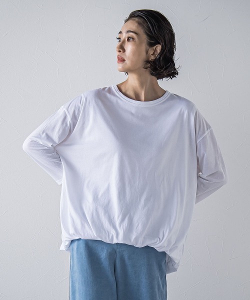 la.f…(ラエフ)の「【biyori】バルーンヘムカットソー≪手洗い可能≫(Tシャツ/カットソー・レディース・ブラック/ホワイト・9号)」の3枚目の写真