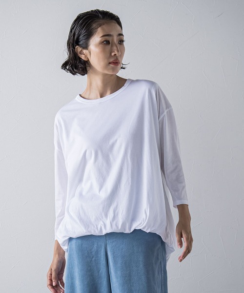 la.f…(ラエフ)の「【biyori】バルーンヘムカットソー≪手洗い可能≫(Tシャツ/カットソー・レディース・ブラック/ホワイト・9号)」の4枚目の写真