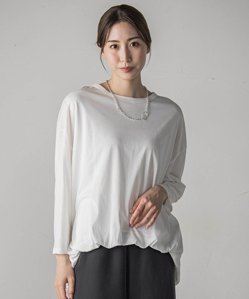 la.f…(ラエフ)の「【biyori】バルーンヘムカットソー≪手洗い可能≫(Tシャツ/カットソー・レディース・ブラック/ホワイト・9号)」の18枚目の写真