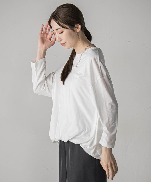 la.f…(ラエフ)の「【biyori】バルーンヘムカットソー≪手洗い可能≫(Tシャツ/カットソー・レディース・ブラック/ホワイト・9号)」の20枚目の写真