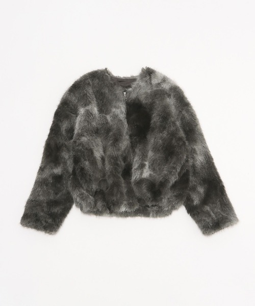niko and...（ニコアンド）の「フサフサアソートファーブルゾン（ブルゾン・レディース・グレー/ブラウン/ライトグレー・MEDIUM/LARGE）」の7枚目の写真
