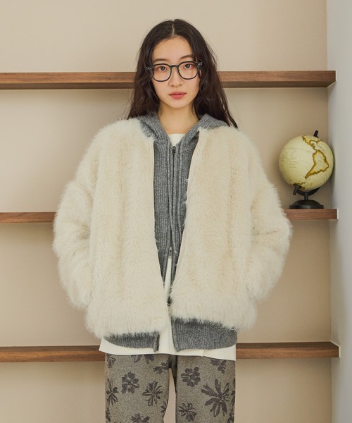 セール】フサフサアソートファーブルゾン（ブルゾン）｜niko and