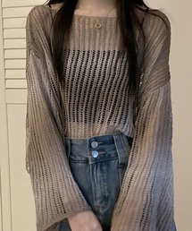 タグ付き未使用★ブランヌーボー　グラデーションニットトップスＭ ステッチデザインニットトップス｜WOMEN｜250ISB70-299B｜AZUL
