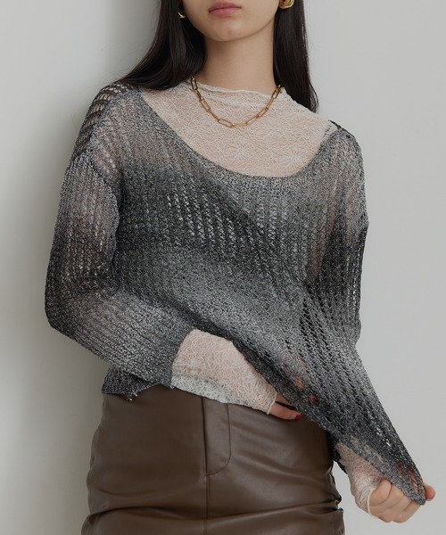 新品 meイッセイミヤケ カーディガン ボレロ シースルークレープ