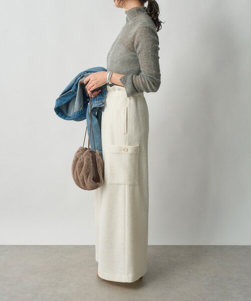 RIVE DROITE（リヴドロワ）の「【旬のスタイルを叶える】カットツイードワイドパンツ（その他パンツ・レディース・オフホワイト/ブラック・38/36）」の5枚目の写真