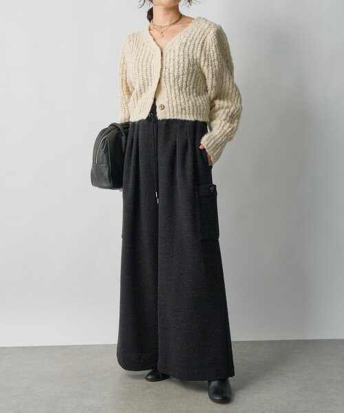 RIVE DROITE（リヴドロワ）の「【旬のスタイルを叶える】カットツイードワイドパンツ（その他パンツ・レディース・オフホワイト/ブラック・38/36）」の17枚目の写真