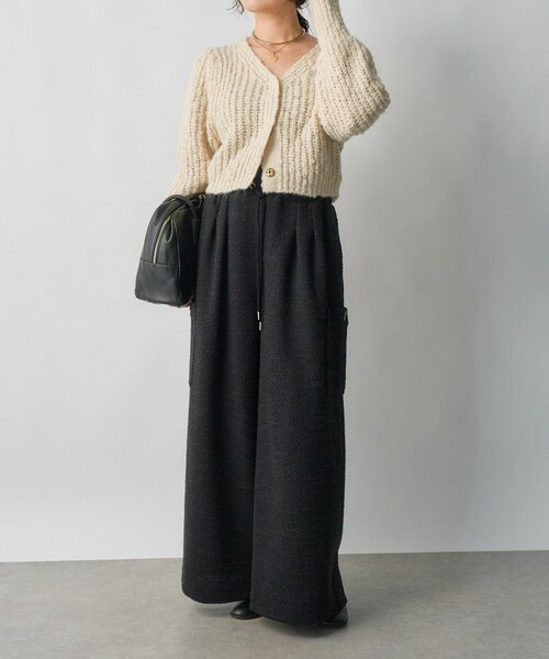 RIVE DROITE（リヴドロワ）の「【旬のスタイルを叶える】カットツイードワイドパンツ（その他パンツ・レディース・オフホワイト/ブラック・38/36）」の18枚目の写真