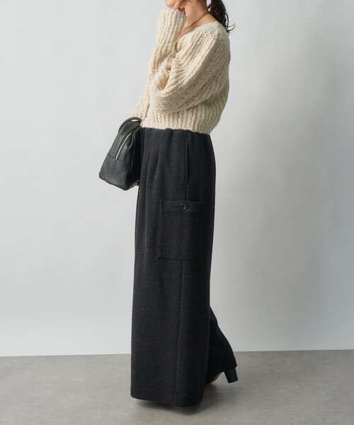 RIVE DROITE（リヴドロワ）の「【旬のスタイルを叶える】カットツイードワイドパンツ（その他パンツ・レディース・オフホワイト/ブラック・38/36）」の19枚目の写真