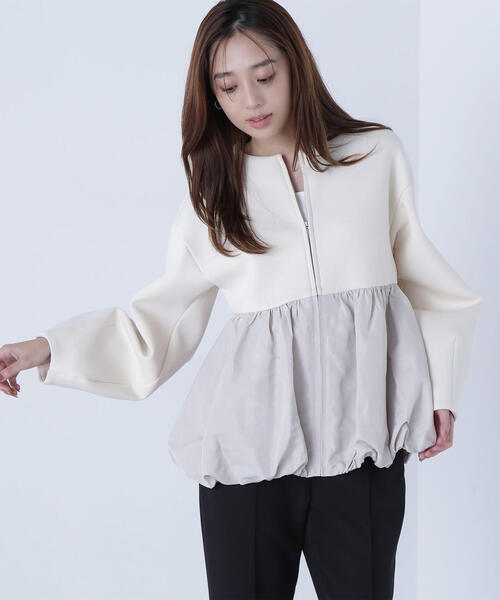 セール】◇ダンボールドッキングペプラムブルゾン（ブルゾン