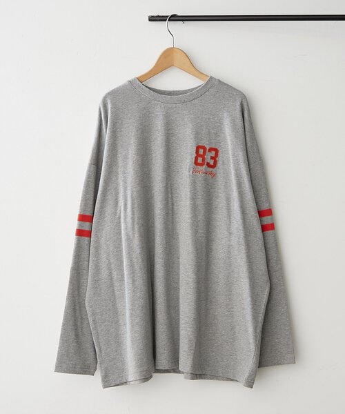 NUNIFE（ユニフィー）の「【NUNIFE】袖ラインナンバリングBIGTシャツ（Tシャツ/カットソー・レディース・オフホワイト/トップグレー/スミクロ・FREE）」の14枚目の写真