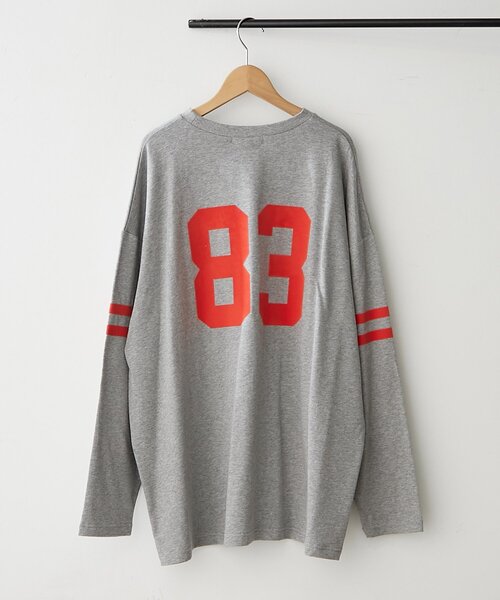 NUNIFE（ユニフィー）の「【NUNIFE】袖ラインナンバリングBIGTシャツ（Tシャツ/カットソー・レディース・オフホワイト/トップグレー/スミクロ・FREE）」の15枚目の写真