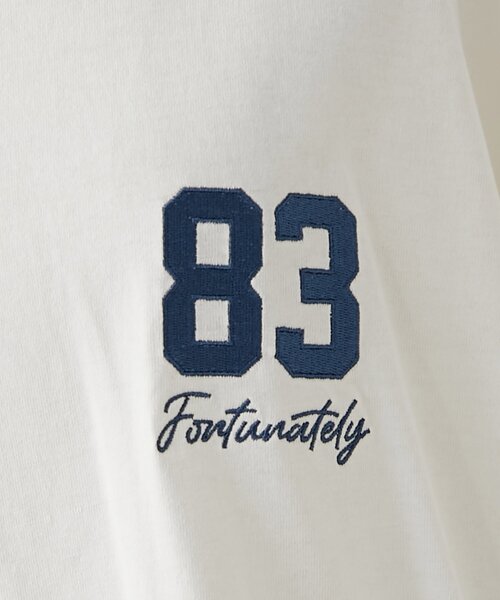 NUNIFE（ユニフィー）の「【NUNIFE】袖ラインナンバリングBIGTシャツ（Tシャツ/カットソー・レディース・オフホワイト/トップグレー/スミクロ・FREE）」の22枚目の写真