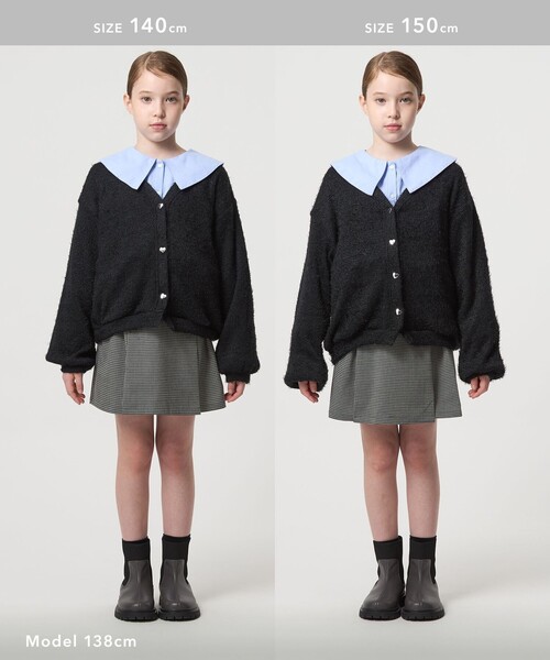 green label relaxing（グリーンレーベルリラクシング）の「チェック スカパン（ブラック）/ キッズ  120cm-160cm（その他パンツ・キッズ・ブラック・120cm/130cm/140cm/150cm/160cm）」の6枚目の写真