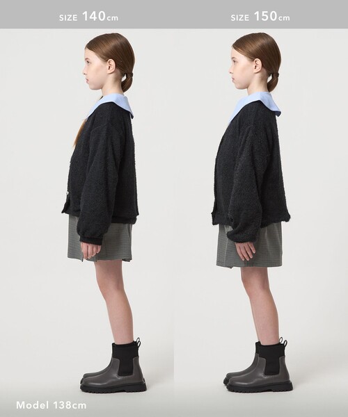 green label relaxing（グリーンレーベルリラクシング）の「チェック スカパン（ブラック）/ キッズ  120cm-160cm（その他パンツ・キッズ・ブラック・120cm/130cm/140cm/150cm/160cm）」の7枚目の写真