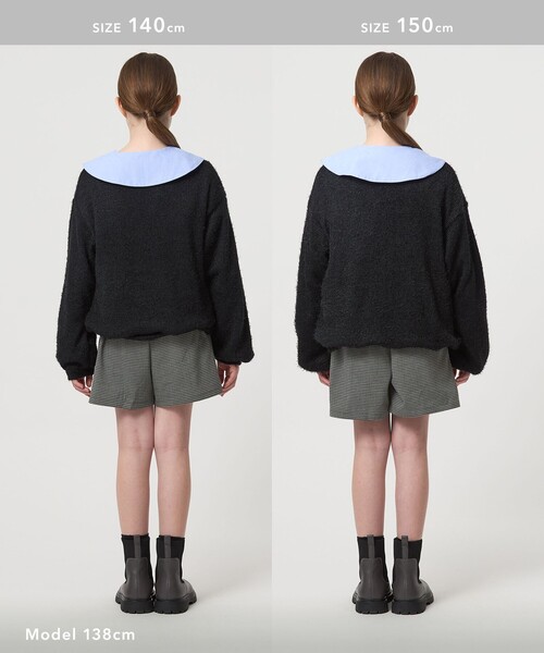 green label relaxing（グリーンレーベルリラクシング）の「チェック スカパン（ブラック）/ キッズ  120cm-160cm（その他パンツ・キッズ・ブラック・120cm/130cm/140cm/150cm/160cm）」の8枚目の写真