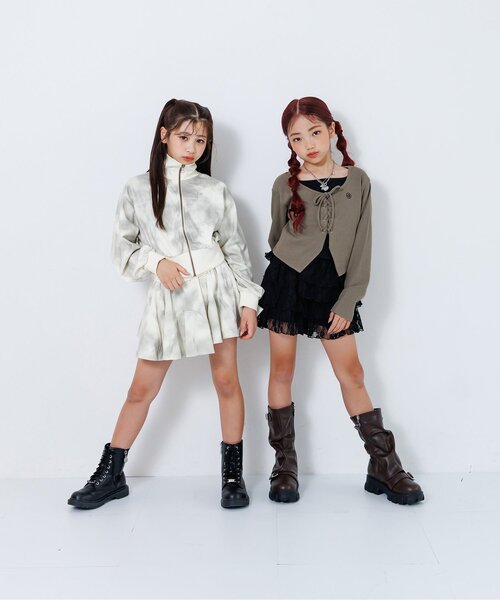 algy（アルジー）の「レースアップレイヤード風トップス（Tシャツ/カットソー・キッズ・サックスブルー/カーキ/チャコール・SMALL/MEDIUM/X-SMALL/XX-SMALL）」の17枚目の写真