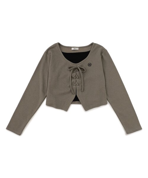 algy（アルジー）の「レースアップレイヤード風トップス（Tシャツ/カットソー・キッズ・サックスブルー/カーキ/チャコール・SMALL/MEDIUM/X-SMALL/XX-SMALL）」の18枚目の写真