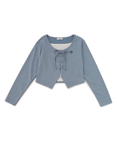 algy（アルジー）の「レースアップレイヤード風トップス（Tシャツ/カットソー・キッズ・サックスブルー/カーキ/チャコール・SMALL/MEDIUM/X-SMALL/XX-SMALL）」の15枚目の写真