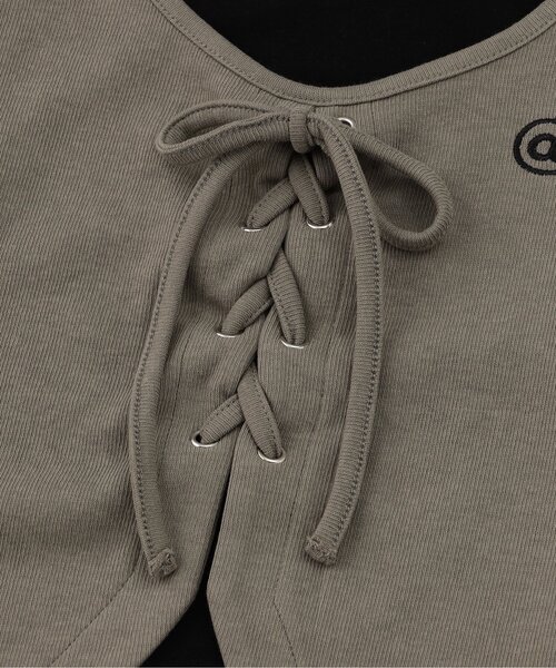 algy（アルジー）の「レースアップレイヤード風トップス（Tシャツ/カットソー・キッズ・サックスブルー/カーキ/チャコール・SMALL/MEDIUM/X-SMALL/XX-SMALL）」の11枚目の写真