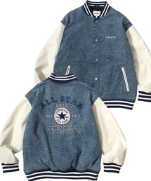 スタジャン（ブルー・ネイビー/青色系・ブランドロゴ）ファッション