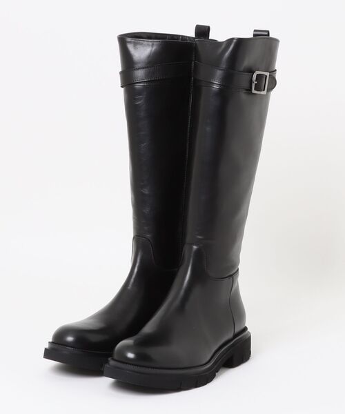 inter-chaussures(インターショシュール)の「【INTER-CHAUSSURES】ラウンドトウトラックソールロングブーツ(I53212)(ブーツ・レディース・ブラック・38/37/36/35)」の4枚目の写真