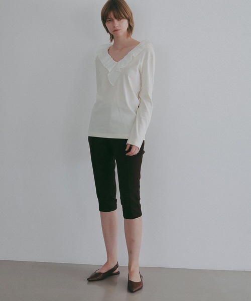 2WAY FRILL NECK CUT TOPS（Tシャツ/カットソー）｜MANOF（マノフ）の