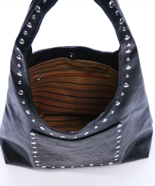 clear（クリア）の「スタッズワンハンドルバッグ［Y2K カジュアル 着回し力抜群］（ハンドバッグ・レディース・ブラウン/ブラック/アイボリー・F）」の8枚目の写真