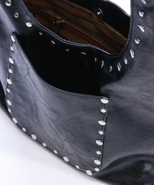 clear（クリア）の「スタッズワンハンドルバッグ［Y2K カジュアル 着回し力抜群］（ハンドバッグ・レディース・ブラウン/ブラック/アイボリー・F）」の9枚目の写真