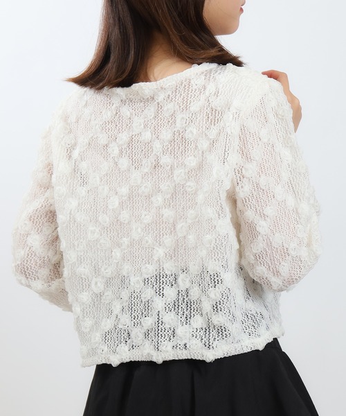 ASTORIA ODIER（アストリアオディール）の「フラワーモチーフカーディガン（カーディガン/ボレロ・レディース・ブラック/ホワイト・MEDIUM）」の5枚目の写真