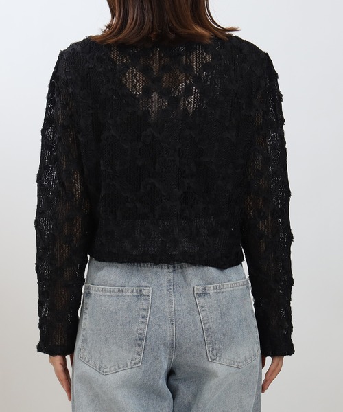 ASTORIA ODIER（アストリアオディール）の「フラワーモチーフカーディガン（カーディガン/ボレロ・レディース・ブラック/ホワイト・MEDIUM）」の15枚目の写真