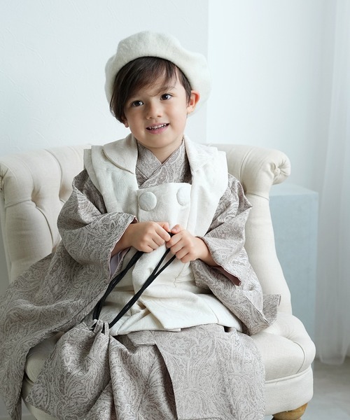 【新品】utatane　七五三　3歳 被布コート セット 男の子 七五三3歳用被布コートセット 男の子 utatane ジャガード
