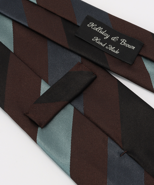 【新品同様】ホリデー&ブラウン レジメンタル ネクタイ Holliday & Brown(ホリデー & ブラウン) レジメンタル ストライプ タイ