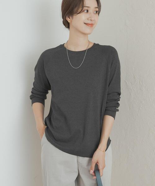 URBAN RESEARCH DOORS（アーバンリサーチドアーズ）の「『一部WEB限定カラー』ソフトフライスプルオーバー（Tシャツ/カットソー・レディース・ブラウン/チャコールグレー/ブラック/ライトベージュ・MEDIUM）」の5枚目の写真