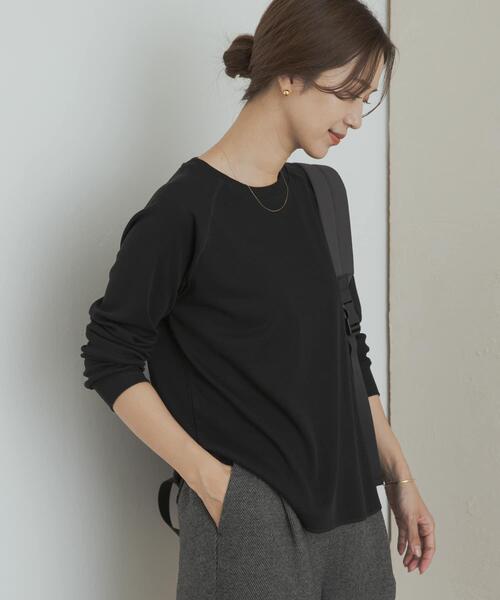 URBAN RESEARCH DOORS（アーバンリサーチドアーズ）の「『一部WEB限定カラー』ソフトフライスプルオーバー（Tシャツ/カットソー・レディース・ブラウン/チャコールグレー/ブラック/ライトベージュ・MEDIUM）」の16枚目の写真