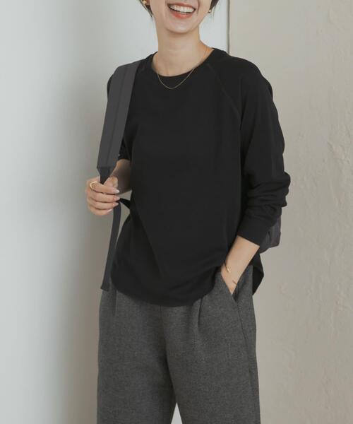 URBAN RESEARCH DOORS（アーバンリサーチドアーズ）の「『一部WEB限定カラー』ソフトフライスプルオーバー（Tシャツ/カットソー・レディース・ブラウン/チャコールグレー/ブラック/ライトベージュ・MEDIUM）」の19枚目の写真