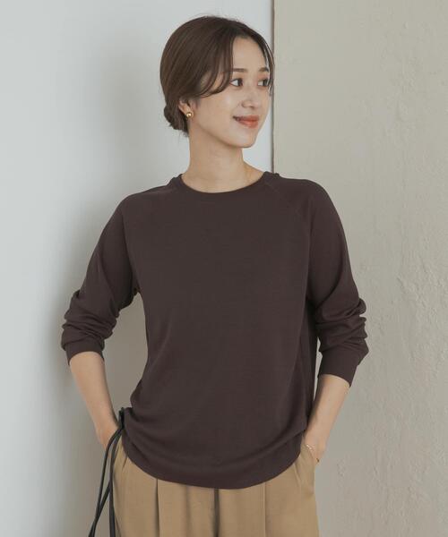 URBAN RESEARCH DOORS(アーバンリサーチドアーズ)の「『一部WEB限定カラー』ソフトフライスプルオーバー(Tシャツ/カットソー・レディース・ブラウン/チャコールグレー/ブラック/ライトベージュ・MEDIUM)」の10枚目の写真