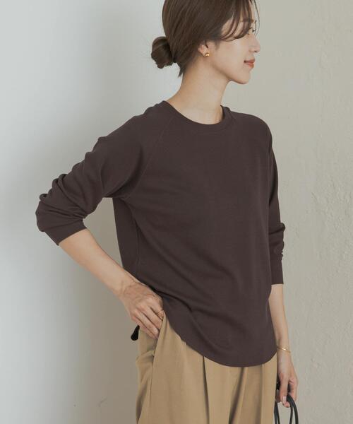 URBAN RESEARCH DOORS(アーバンリサーチドアーズ)の「『一部WEB限定カラー』ソフトフライスプルオーバー(Tシャツ/カットソー・レディース・ブラウン/チャコールグレー/ブラック/ライトベージュ・MEDIUM)」の12枚目の写真
