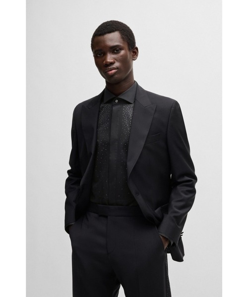 BOSS(ボス)の「スリムフィット イブニングシャツ ビブエンベリッシュ(シャツ/ブラウス・メンズ・ブラック・40/39/42/41)」の4枚目の写真