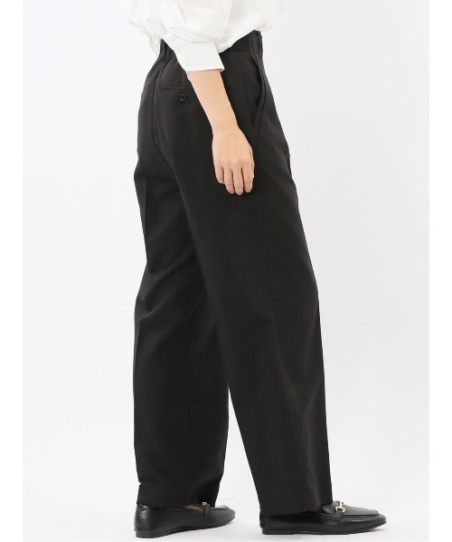 m.f.editorial（エムエフエディトリアル）の「【ストレッチ UVカット】m.f.エディトリアル レディース ワンタック ワイドパンツ（スラックス・レディース・ブラウン/アイボリー/ブラック/ブルー・MEDIUM/LARGE）」の14枚目の写真
