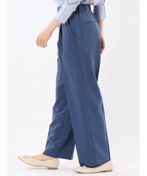 m.f.editorial（エムエフエディトリアル）の「【ストレッチ UVカット】m.f.エディトリアル レディース ワンタック ワイドパンツ（スラックス・レディース・ブラウン/アイボリー/ブラック/ブルー・MEDIUM/LARGE）」の17枚目の写真