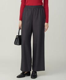 ウールワッシャーツイル ワイドストレートパンツ