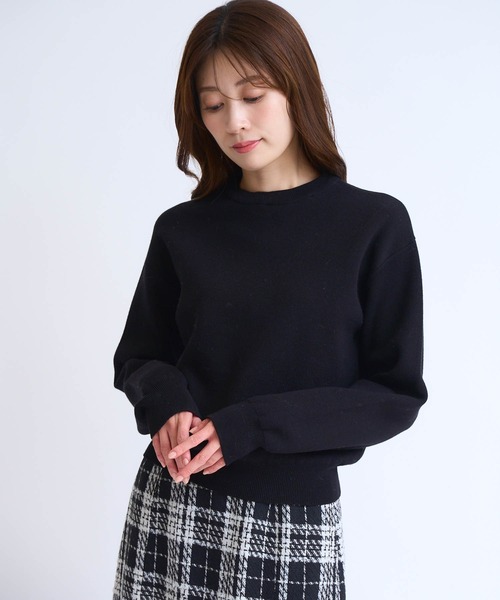 NOELA（ノエラ）の「襟付きスウェットライクニット（ニット/セーター・レディース・ライトグレー/ブラック/グレー・フリー）」の10枚目の写真