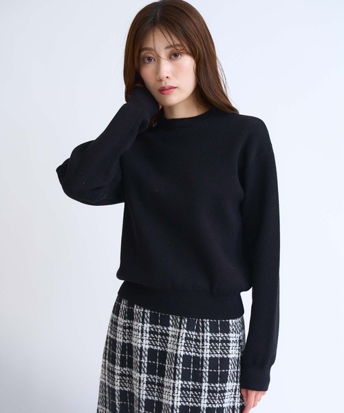 NOELA（ノエラ）の「襟付きスウェットライクニット（ニット/セーター・レディース・ライトグレー/ブラック/グレー・フリー）」の5枚目の写真