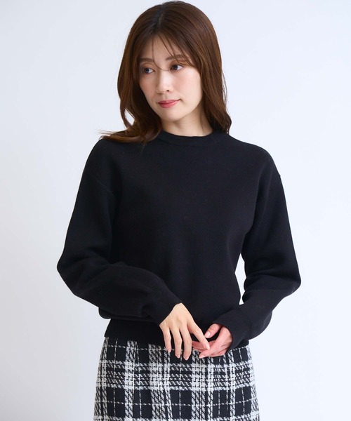 NOELA（ノエラ）の「襟付きスウェットライクニット（ニット/セーター・レディース・ライトグレー/ブラック/グレー・フリー）」の9枚目の写真