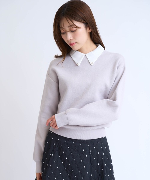 NOELA（ノエラ）の「襟付きスウェットライクニット（ニット/セーター・レディース・ライトグレー/ブラック/グレー・フリー）」の19枚目の写真